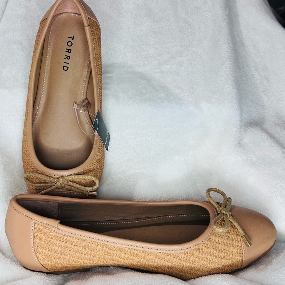 Torrid Beige Woven Bow Loafers